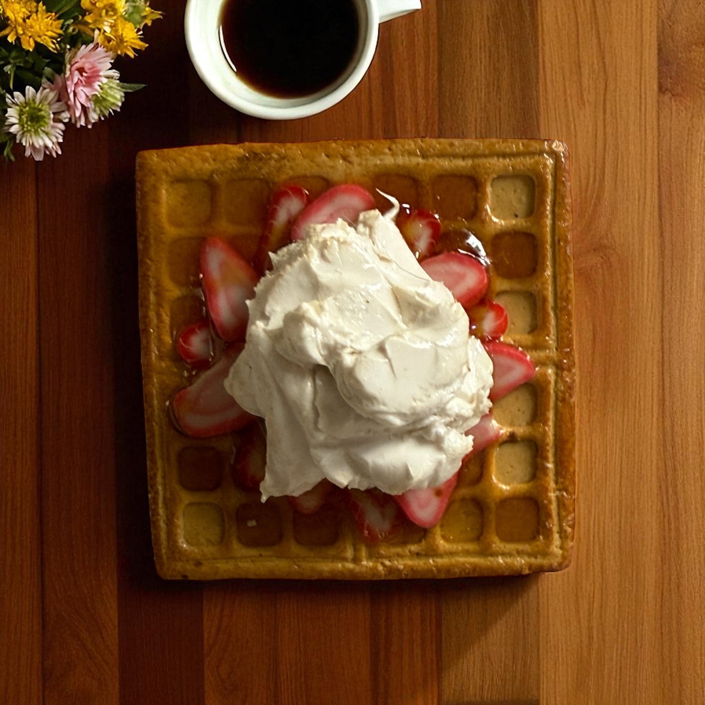 Waffle Magnet - Strawberry and Whipped Cream