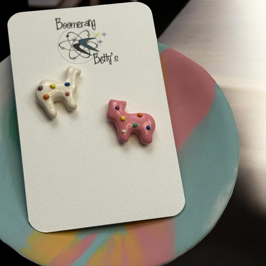 Iced Animal Cookie Stud Earrings
