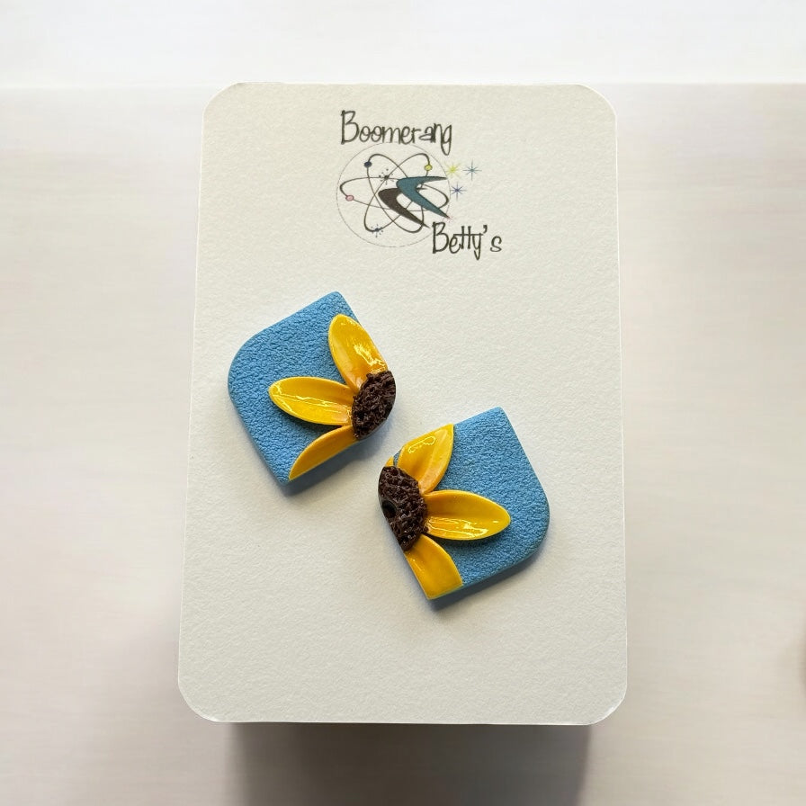 Simple Sunflower Peekaboo Studs