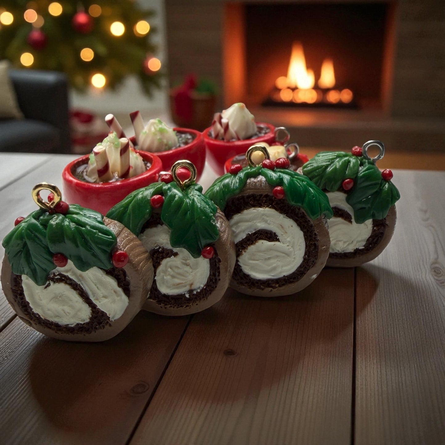Yule Log Charms