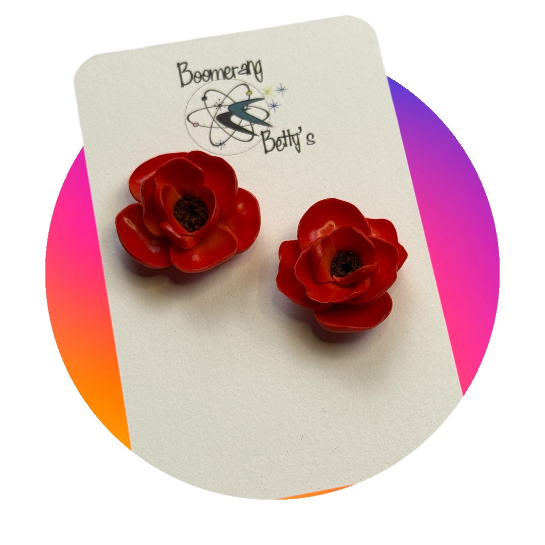 Red Poppy Earrings