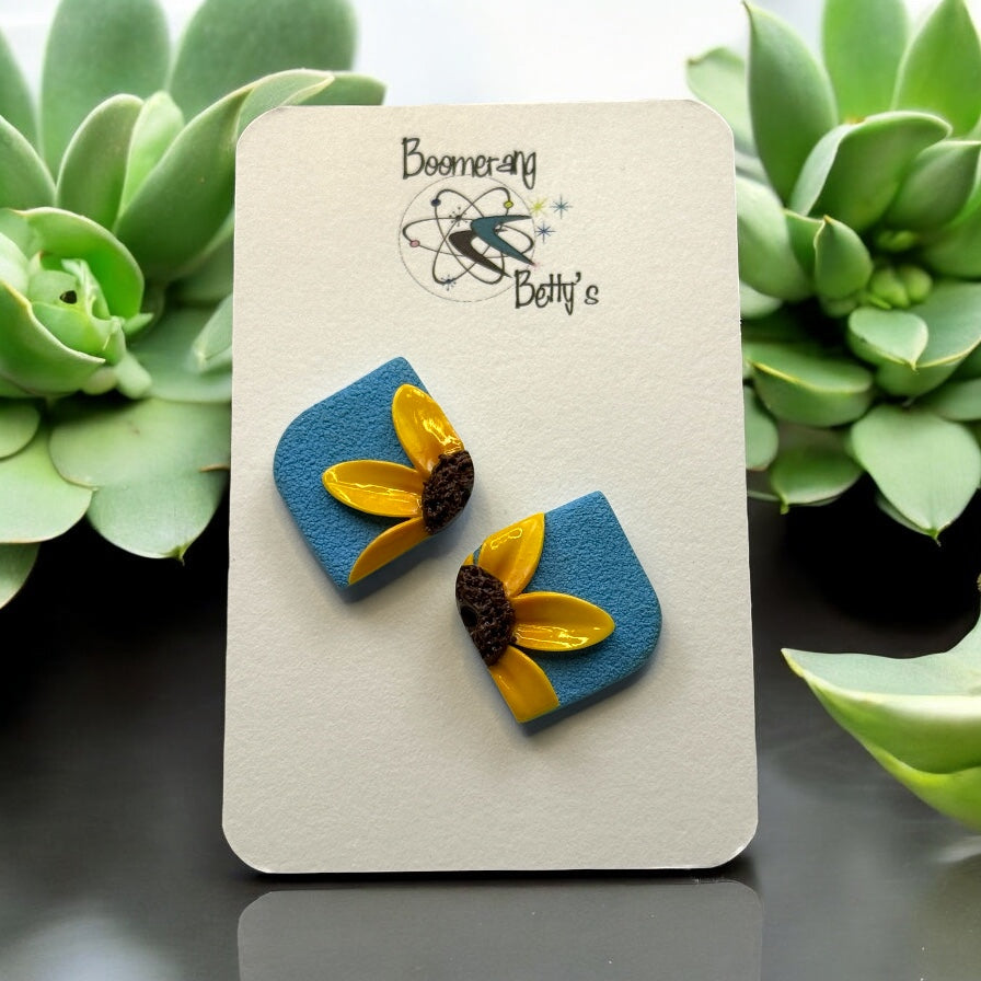 Simple Sunflower Peekaboo Studs