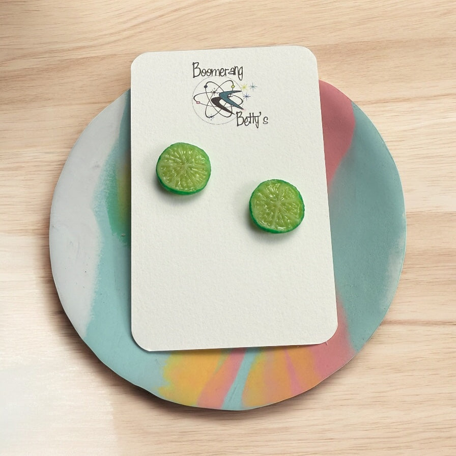 Cute Lime Slice Stud Earrings