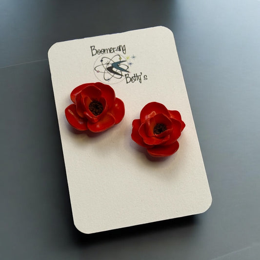 Red Poppy Earrings