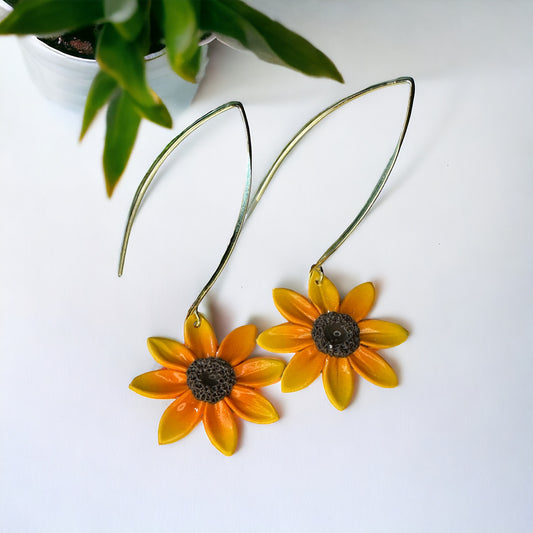 Simple Sunflower Statement Earrings