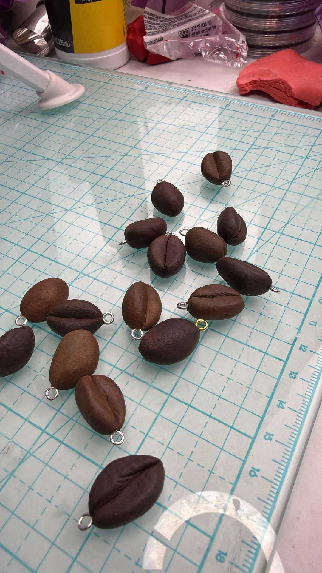 Coffee bean charms x 10