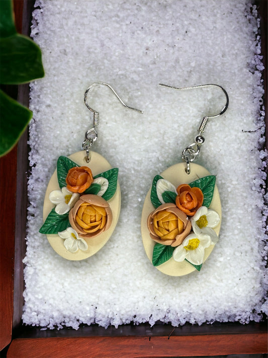Mixed floral bouquet earrings