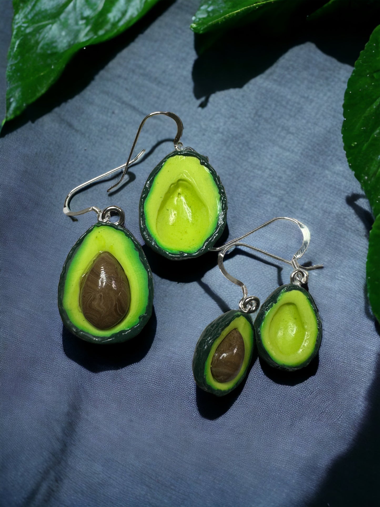 Large size hand sculpted Avocado Earrings