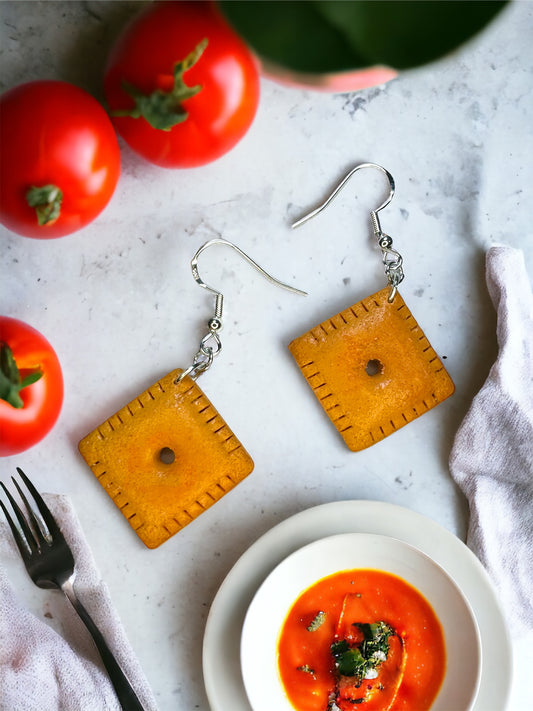 Cheese cracker earrings