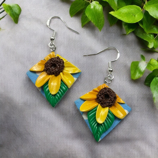 Simple Sunflower Kite Earrings