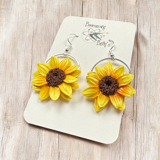 Handsculpted Sunflower Earrings