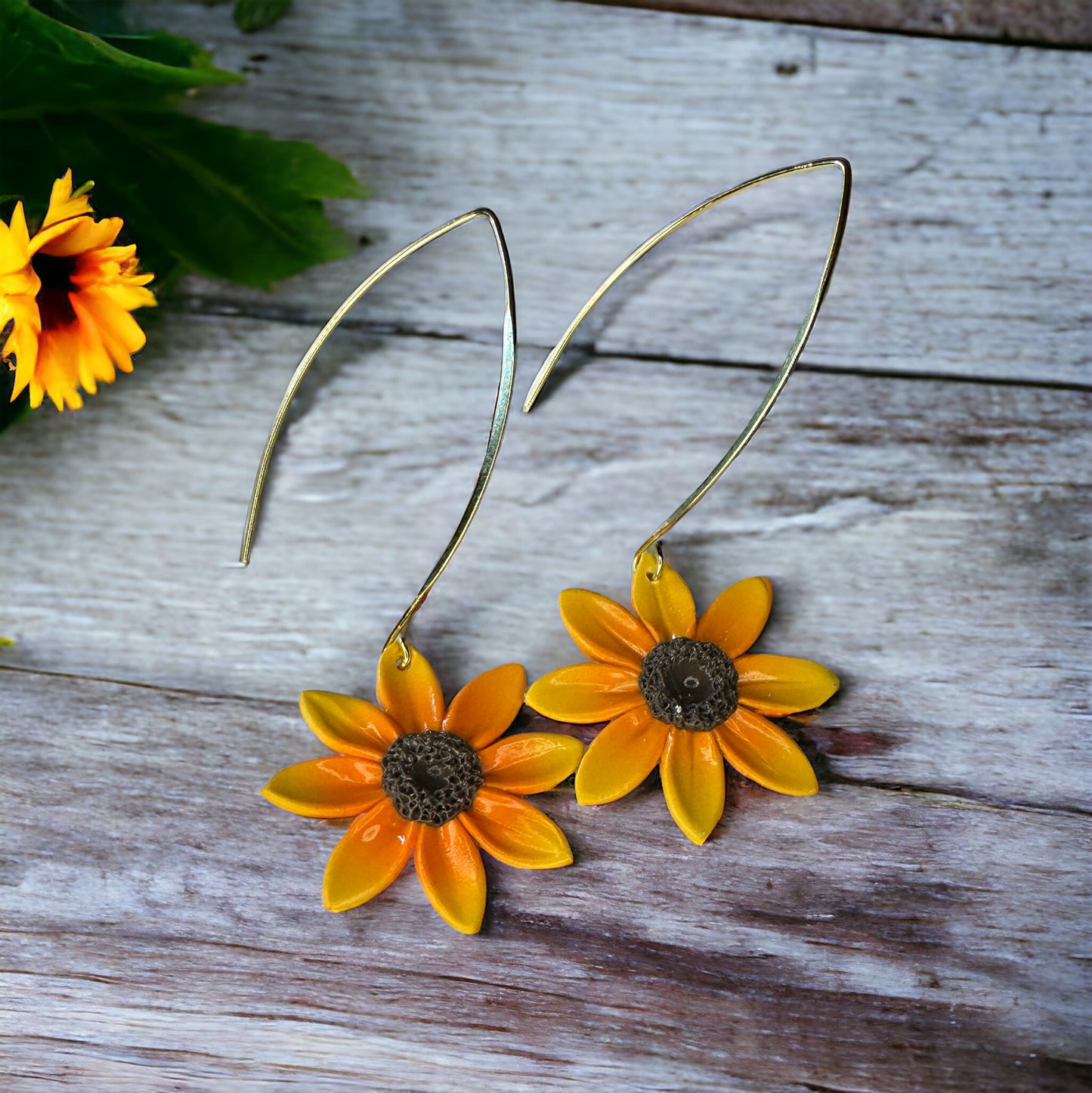 Simple Sunflower Statement Earrings