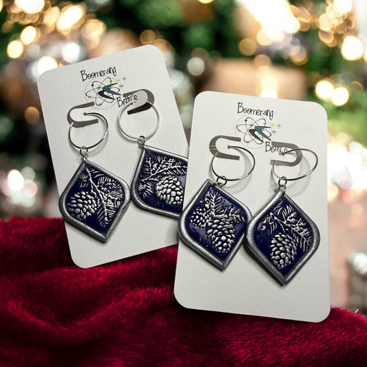 Winter Bough Blue and Silver Earrings