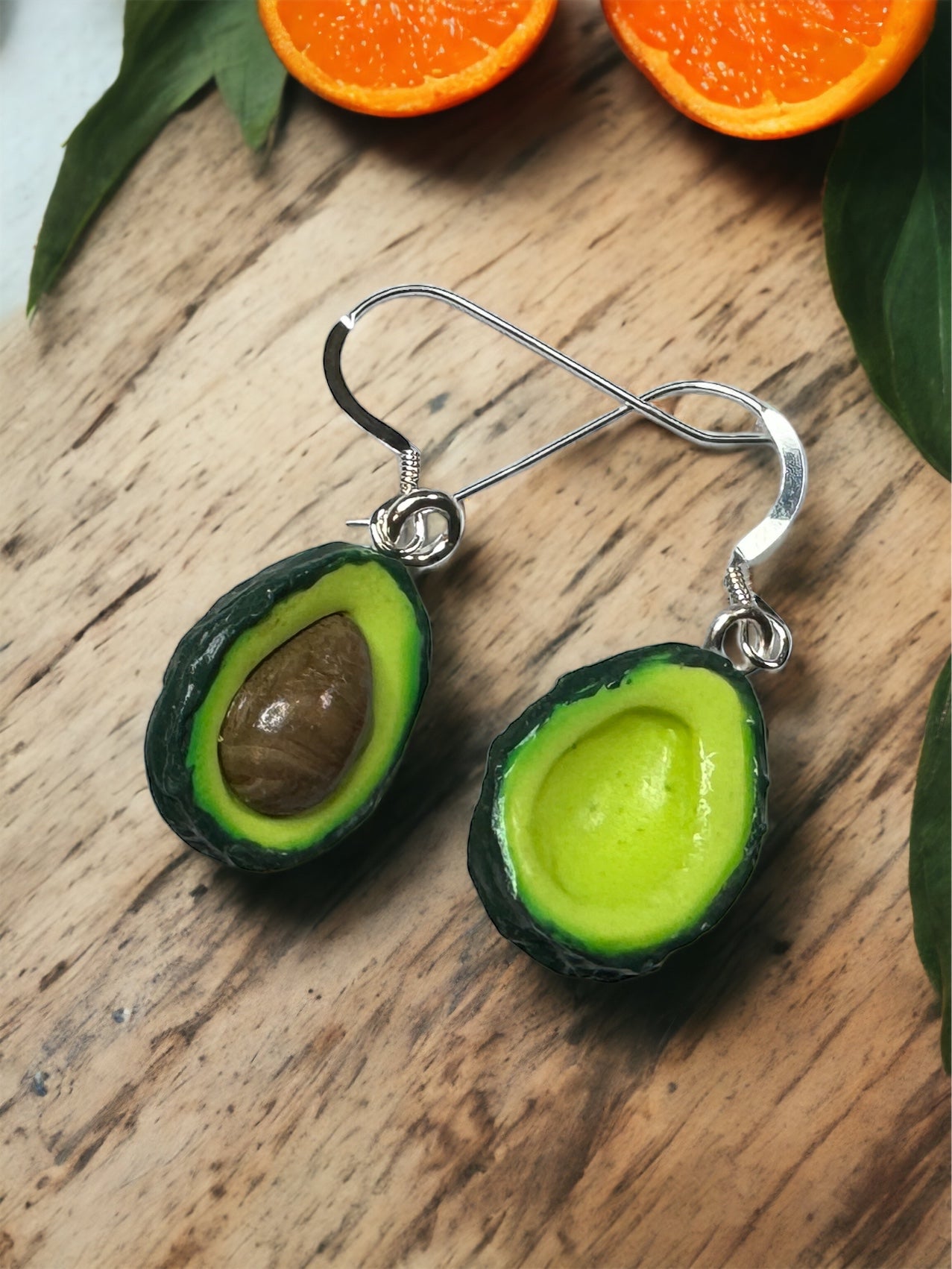 Hand sculpted Avocado Earrings