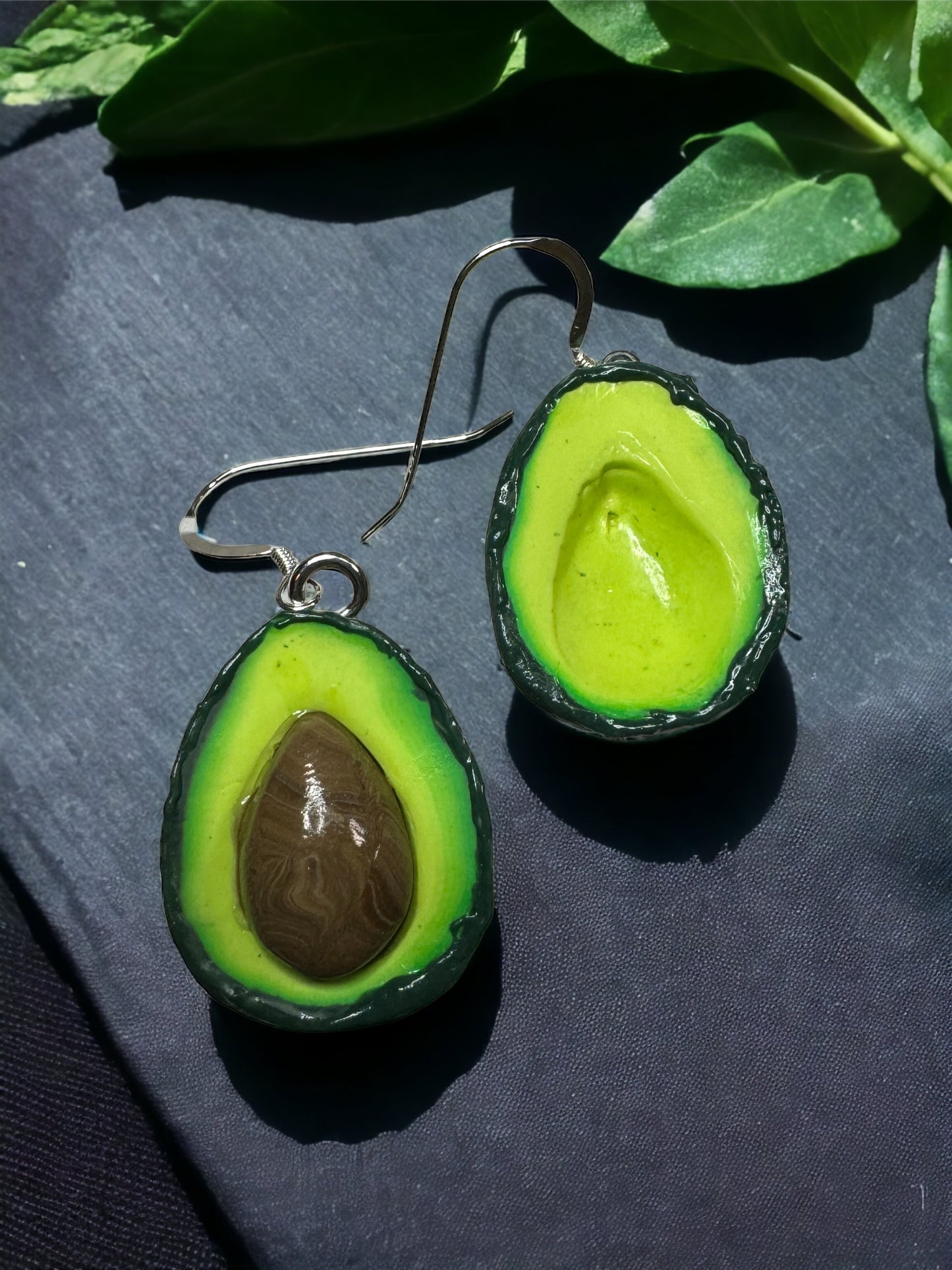 Large size hand sculpted Avocado Earrings