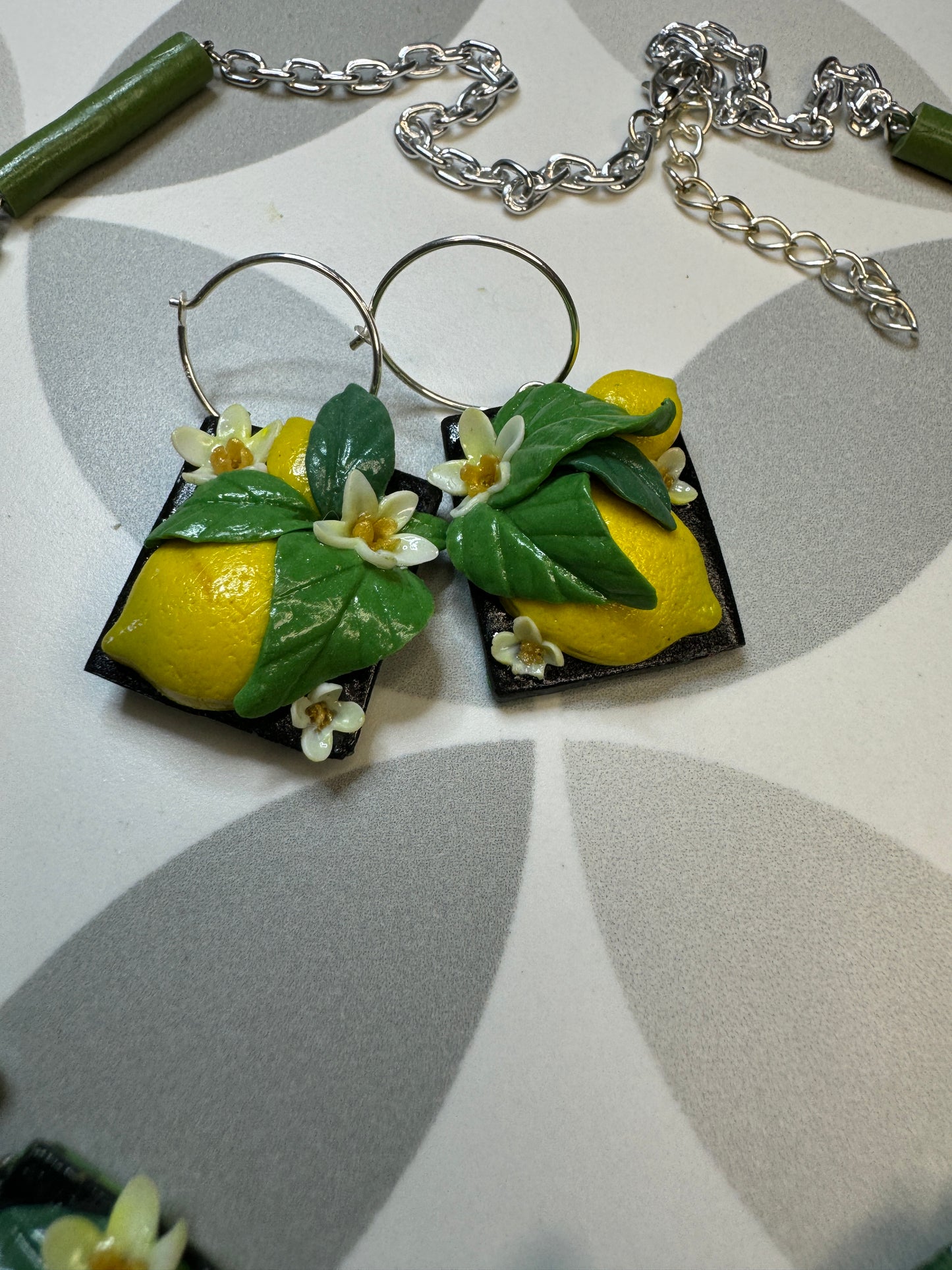 Make Lemonade Vintage Inspired Necklace and Earrings