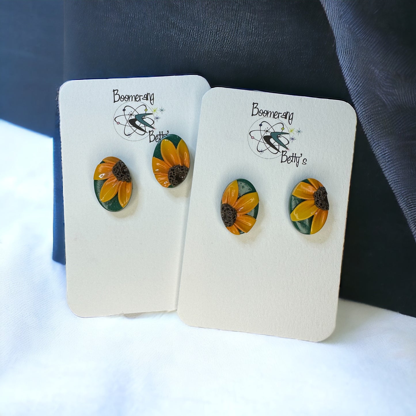 Sunflower Peek Stud Titanium Earrings