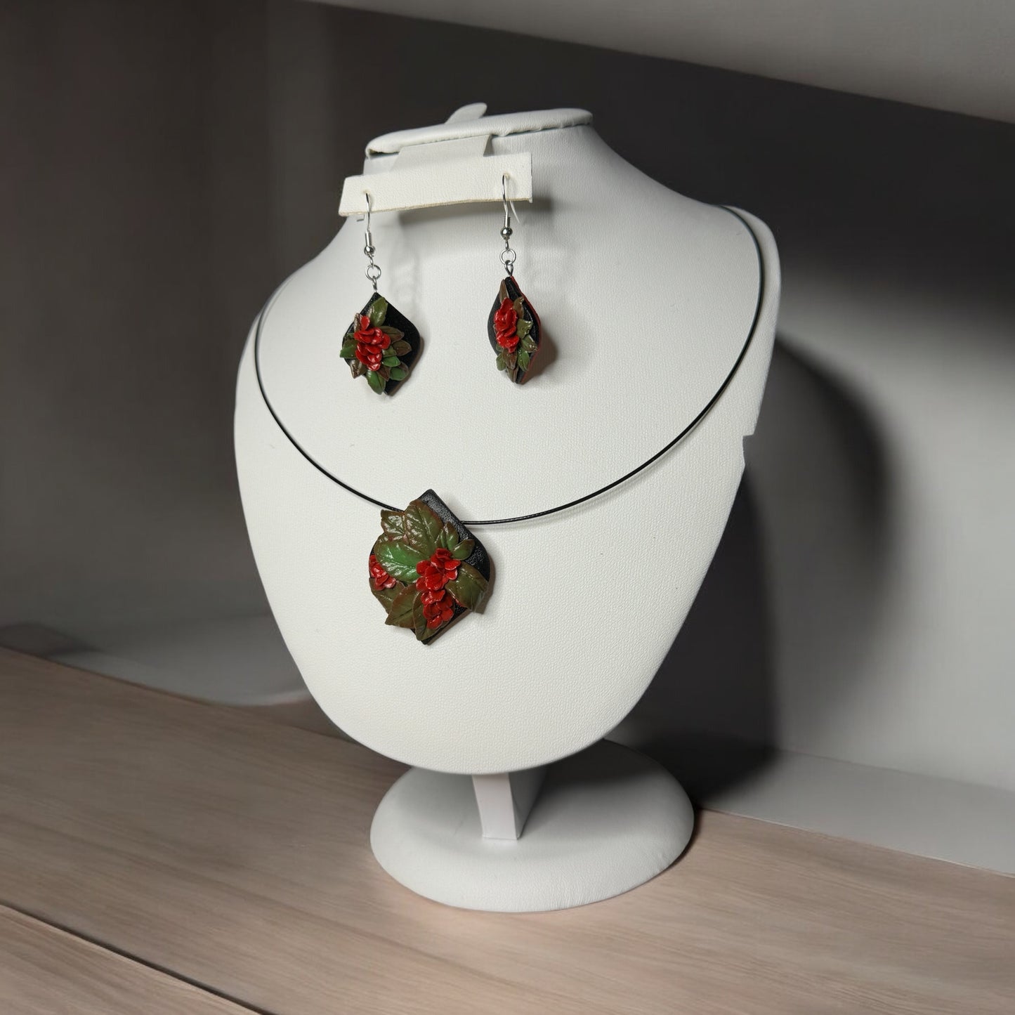 Tropical Floral Necklace and Earring Set