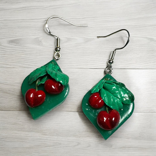 Jadeite Cherry Earrings