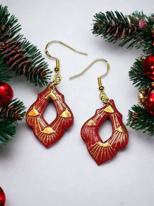 Gatsby Red Holiday Earrings