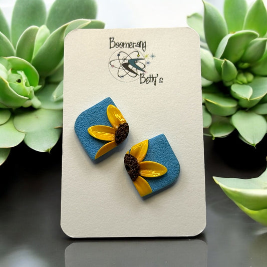 Simple Sunflower Peekaboo Studs