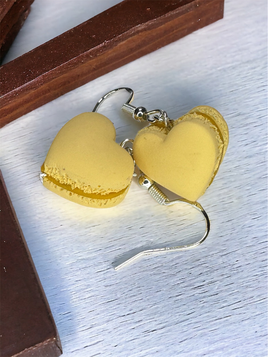 Macaron Cookie Heart Earrings