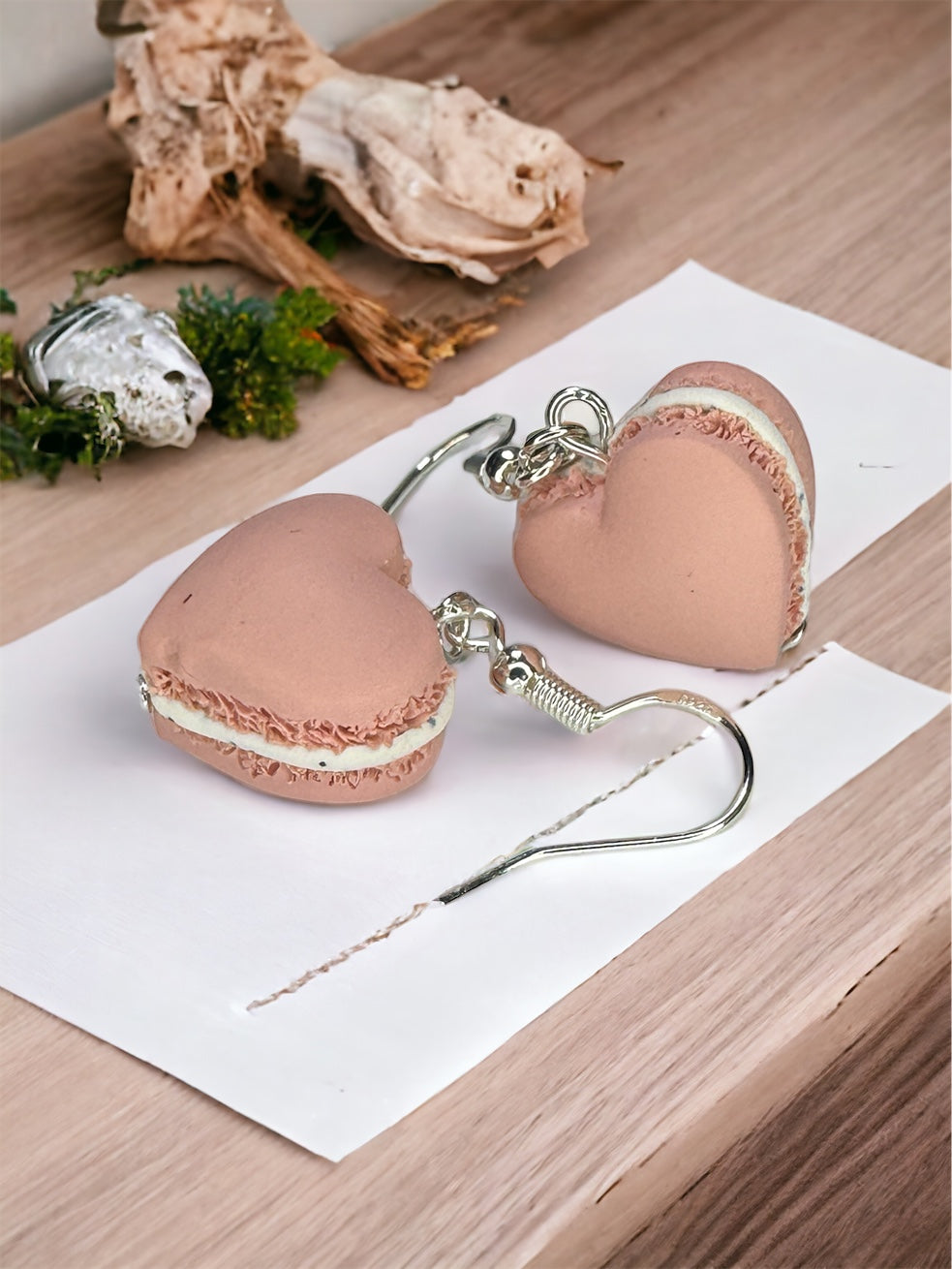 Macaron Cookie Heart Earrings