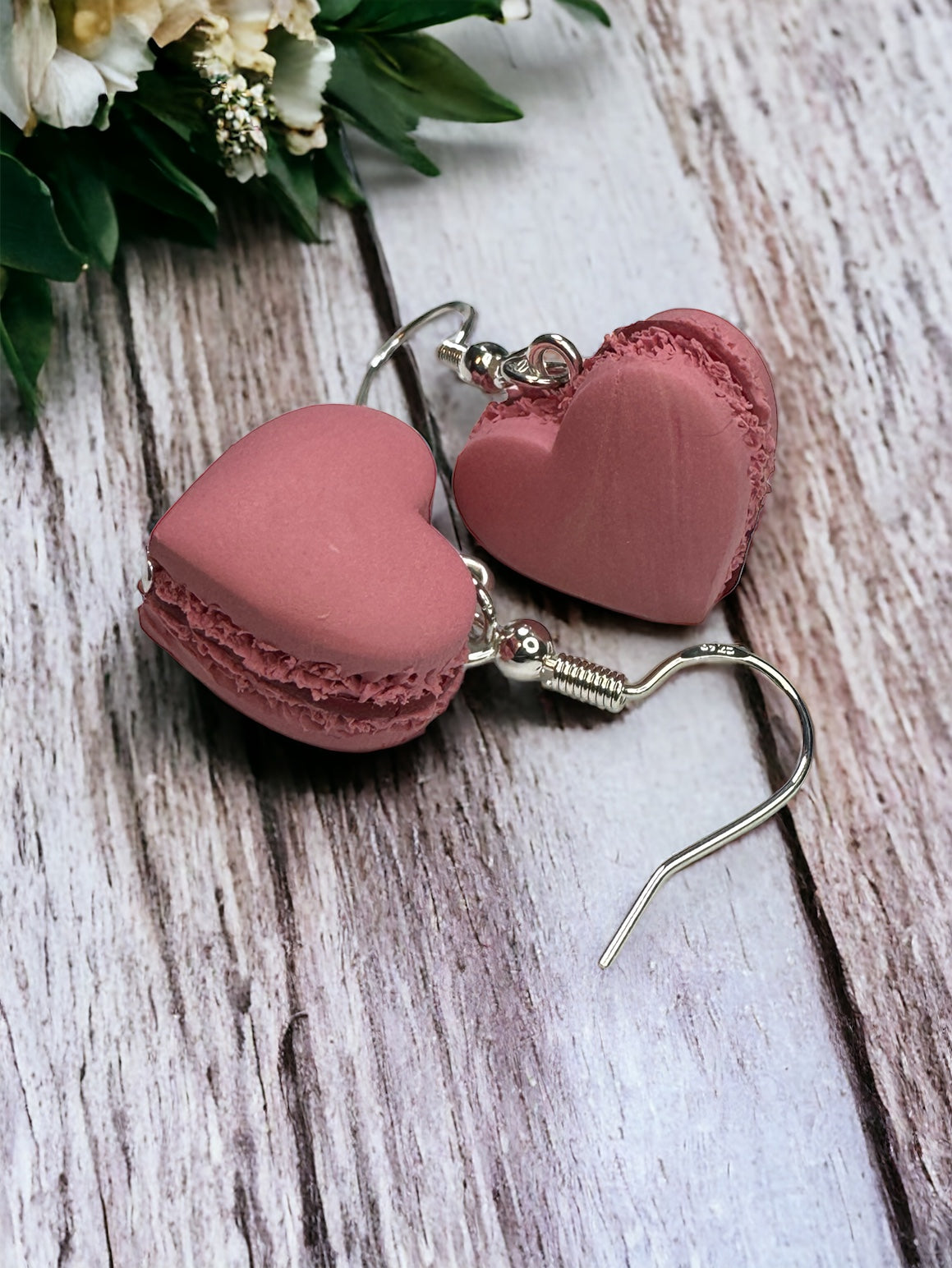 Macaron Cookie Heart Earrings