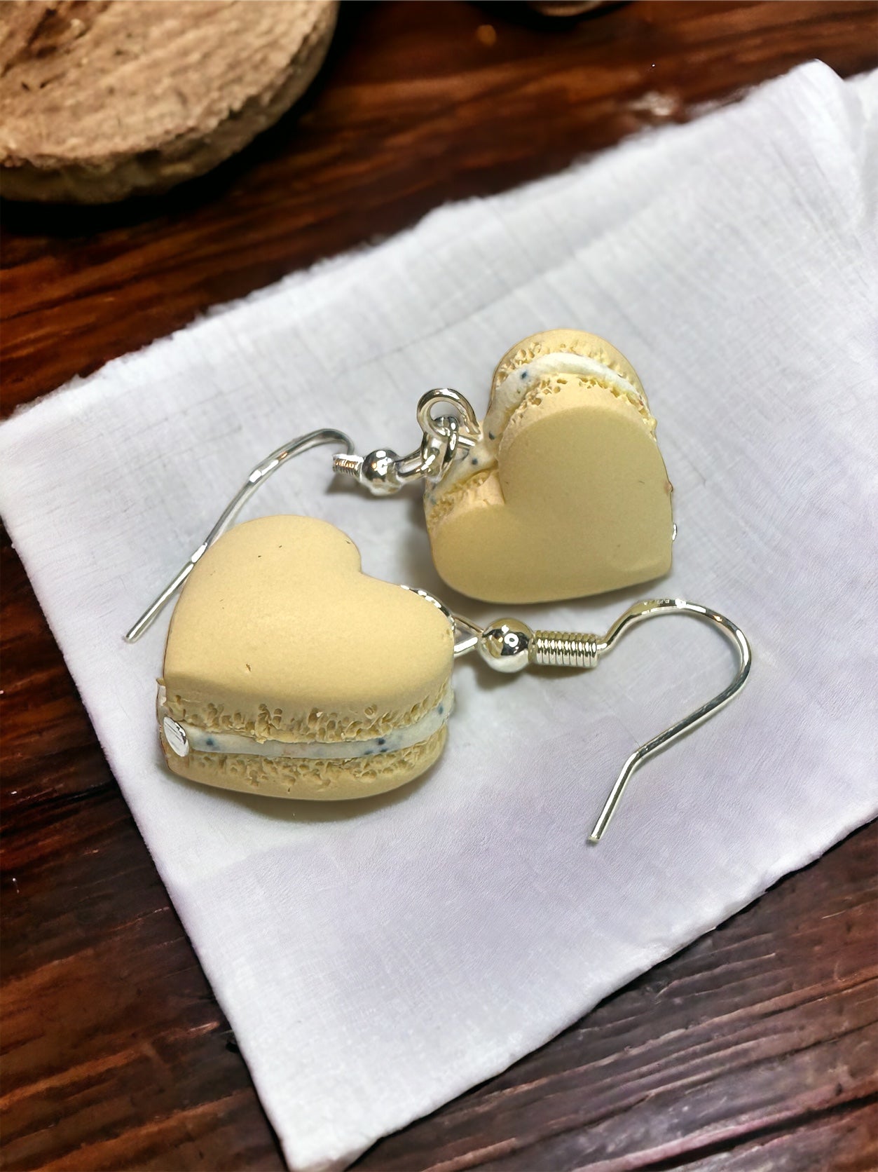 Macaron Cookie Heart Earrings